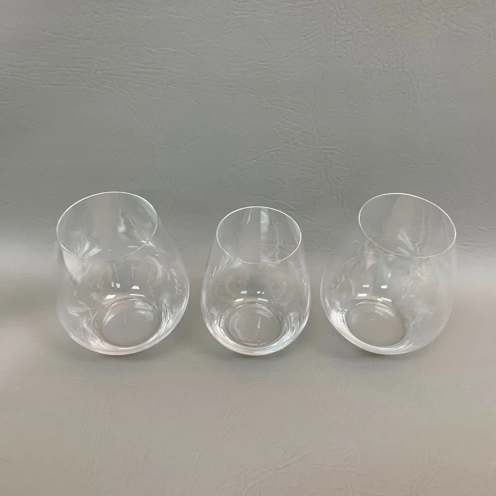 Spiegelau Clear Wine Glass Glasses Lot of‎ 3 Stemless 4 3/4